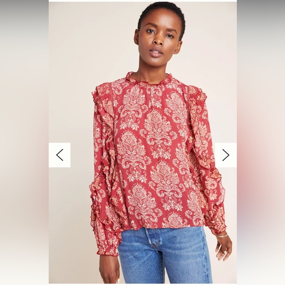 Anthropologie Tops - Anthropologie Seen Worn Kept Evanne Ruffled Blouse